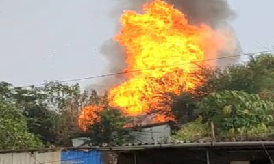 स्वयंपाकासाठी कुकर गॅसवर ठेवून बाहेर पडली महिला, तेव्हाच झाला सिलेंडरचा स्फोट; तीन घरे जळून खाक
