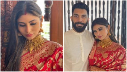 नवविवाहीत तरुणींसाठी मौनी रॉयचं Fashion Inspiration, पाहा पारंपरिक लूक