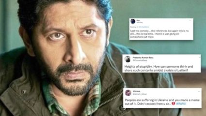 रशिया युक्रेनवरील मीम्समुळे नेटक-यांनी अर्शद वारसीला झापलं