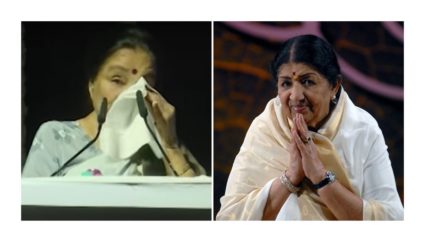 श्रध्दांजली सभेत आशा भोसले यांना अश्रू अनावर