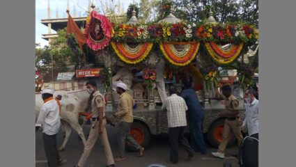 संत सोपानकाका महाराज पालखी सोहळ्याचे बारामतीत जंगी स्वागत