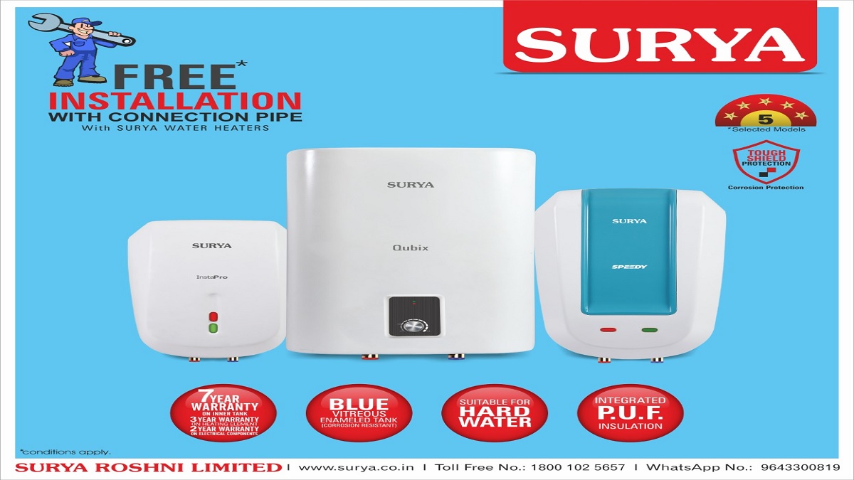Surya Roshni Has Launched A New Range Of Energy Efficient Water Heaters