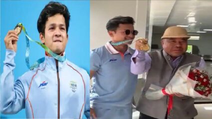 सुवर्णपदक विजेता वेटलिफ्टर जेरेमीचे भारताता जंगी स्वागत