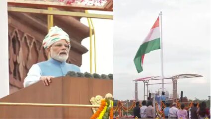 ७५ व्या स्वातंत्र्य दिनी पंतप्रधान मोदी यांच्या हस्ते ध्वजारोहण