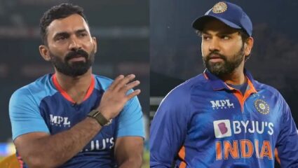 पराभवानंतर रोहित शर्माने दिनेश कार्तिकला मारली बुक्की; पहा नेमके काय घडले
