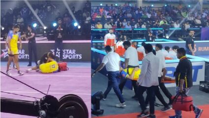 प्रो कबड्डी सामन्यात मोठी दुर्घटना; ‘या’ स्टार खेळाडूला गंभीर दुखापत