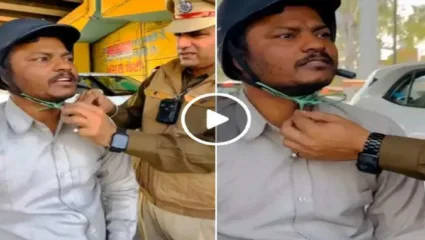 जुगाड हेल्मेट घालून दुचाकी चालवत होता, पोलिसाने पकडले, मग पुढे काय झालं? : जाणून घ्या
