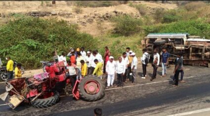 बाळूमामाच्या पालखीला आलेल्या भाविकांचा अपघात; ट्रॅक्टर व पिकअपच्या धडकेत 8 भाविक जखमी