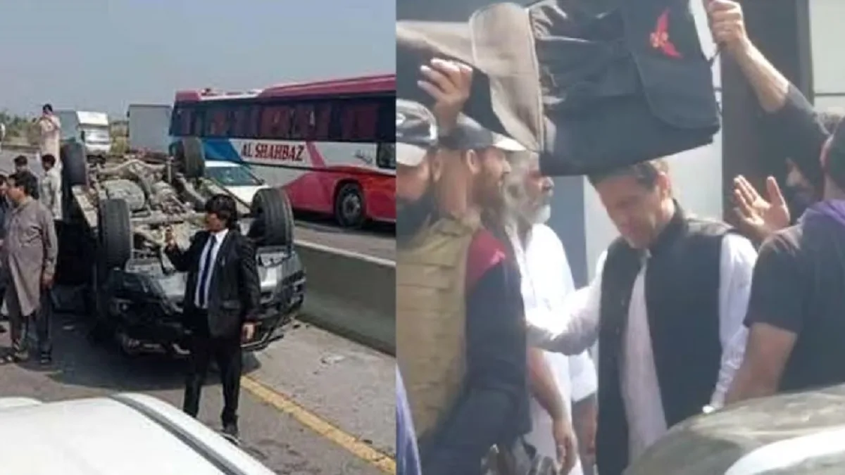कोर्टात हजर होण्यासाठी निघालेल्या इमरान खान यांच्या ताफ्यातील गाडीचा अपघात, अनेक जण जखमी