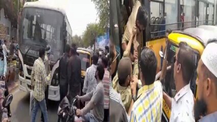रिक्षा चालक अन् बस कंडक्टरचा मारहाणीचा VIDEO व्हायरल; दोघेही पोलिसांच्या ताब्यात