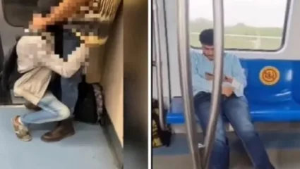 मेट्रोमध्ये खुलेआम Oral Sex करताना कपलचा व्हिडिओ व्हायरल! हे सगळं करायला येता का मेट्रोमध्ये,नेटकरी भडकले