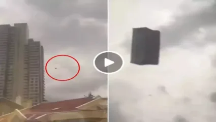 बापरे.. चक्क आकाशात उडला सोफा?.. रशियन क्षेपणास्त्राशी तुलना.. Video Viral