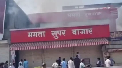यवतमाळच्या आर्णी रोडवरील ममता सुपर बाजारमध्ये भीषण अग्नीतांडव, माल जळून खाक