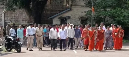 पन्हाळगडावर सकल मराठा समाजाचा मोर्चा जाहीर निषेध