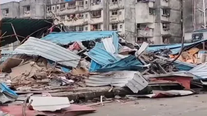 नालासोपाऱ्यातील वादग्रस्त शादी डाॅट काॅम हाॅल पालिकेने केला जमीनदोस्त