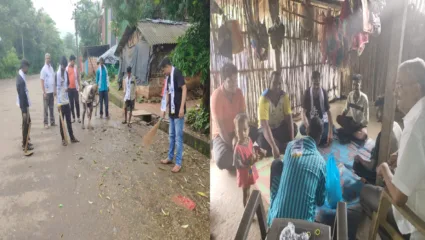 सिंधुदुर्ग आम आदमी पार्टी तर्फे महा स्वच्छता अभियान, कणकवली गणपती साना येथे आदिवासी वस्तीत केली सफाई