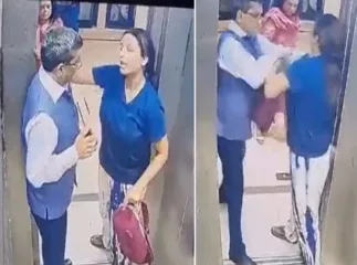 लिफ्टमध्ये कुत्र्यावरुन वाद, माजी आयएएस अधिकाऱ्याने महिलेच्या कानशिलात लगावली; व्हिडिओ व्हायरल!
