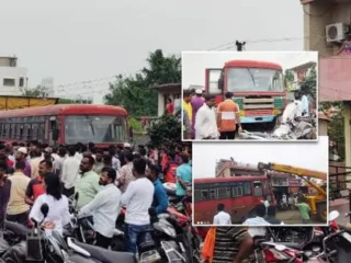 एसटी ड्रायव्हरच्या शर्यतीमुळे अपघात ब्रेक फेल झाल्याची बतावणी, एक जण ठार