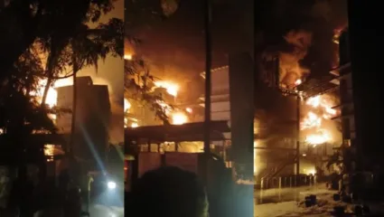 तळोजा औद्योगिक वसाहती मधील कारखाना आगीत खाक