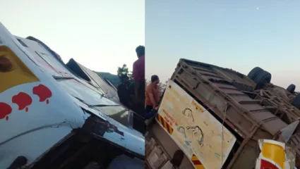 ताह्मीणी घाटात ट्रॅव्हल्स पलटी होऊन दोन महिलांचा मृत्यू, 55 जण जखमी
