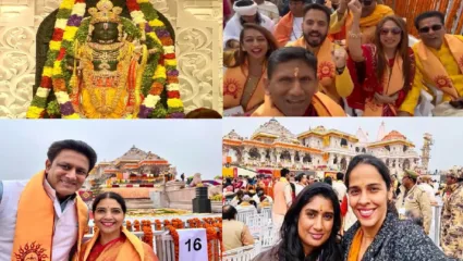 प्रभू श्रीराम प्राणप्रतिष्ठा सोहळ्याचे भारतीय खेळाडूंचे फोटो व्हायरल