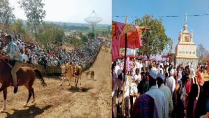 थापलिंगमध्ये खंडोबा देवाची यात्रा उत्साहात; भंडारा, खोबऱ्याची उधळण करत लाखो भाविकांनी घेतले दर्शन