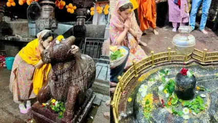 शिवभक्त सारा पोहोचली घृष्णेश्वर ज्योतिर्लिंगाच्या दर्शनासाठी, फोटो पाहून नेटकरी करत आहेत कौतुक!