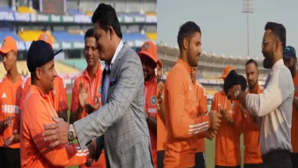 व्हिडीओ व्हायरल, सरफराज खान आणि ध्रुव जुरेल यांना डेब्यू कॅपसह मिळाली खास भेट