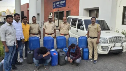 माळेगाव पोलिसांची धडक कारवाई; दोघांसह गावठी दारुचा मोठा साठा जप्त