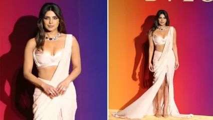 मुंबईत येताच देसी गर्लची हॉट स्टाइल, अँटिलियातील इव्हेंटमध्ये प्रियंकाच्या ग्लॅमरस लूक वेधलं सर्वांचं लक्ष!