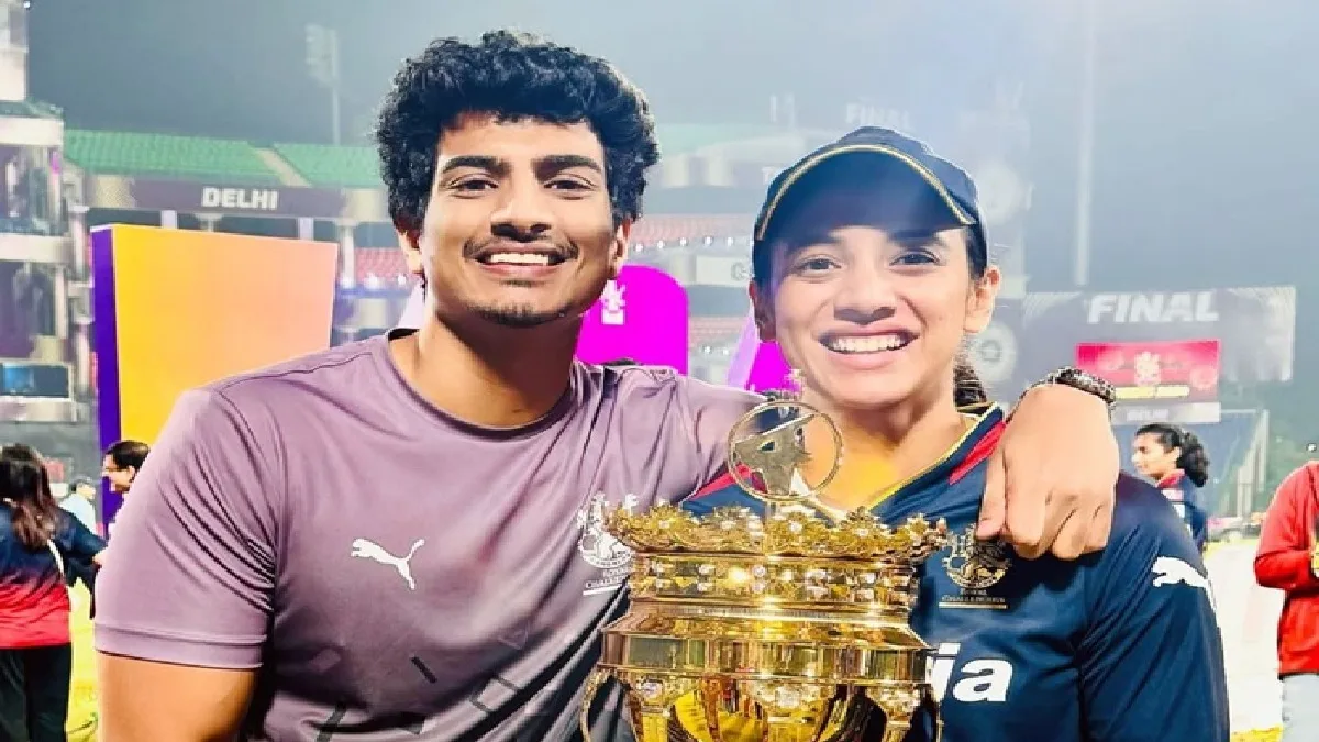स्मृती मानधना स्टेडिअममध्ये दिसली बॉयफ्रेंडसोबत, पलाश मुच्छालने RCB च्या विजयानंतर शेअर केला फोटो