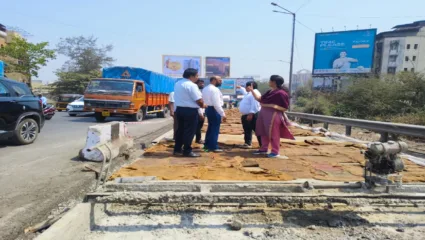 कल्याणच्या पत्रीपुलाजवळ होणाऱ्या वाहतूक कोंडीवर उपाययोजना करण्यासाठी अधिकाऱ्यांची संयुक्त पाहणी!