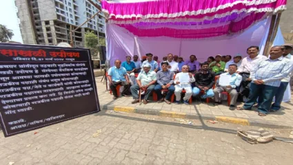 पुनर्विकास प्रकल्प रखडल्याने राहिवाशांचे बेमुदत साखळी उपोषण सुरू