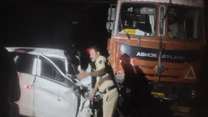 मुंबई-गोवा महामार्गावर भीषण अपघात! ट्रेलरची कारला धडक; दोघे जागीच ठार