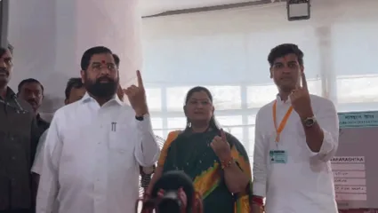मुख्यमंत्री शिंदेंनी बजावला मतदानाचा हक्क; म्हणाले, ‘सर्व जागांवर महायुतीचे उमेदवार…’
