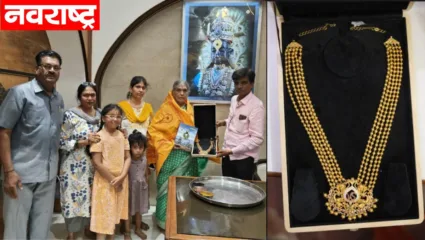 परप्रांतीय भक्ताची विठूरायाला भेट; पांडुरंगाच्या चरणी 13 तोळ्यांचा सोन्याचा हार अर्पण
