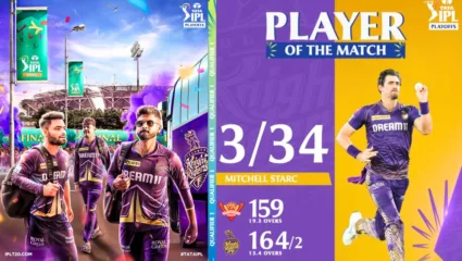 KKR ची IPL 2024 Final मध्ये दणक्यात एंट्री; कोलकाताचा हैद्राबादवर 8 विकेट राखून मोठा विजय; मिचेल स्टार्क ठरला सामनावीर