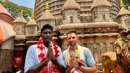 राजस्थानच्या सामन्याआधी केशव महाराज पोहोचला मंदिरात, सोशल मीडियावर फोटो व्हायरल