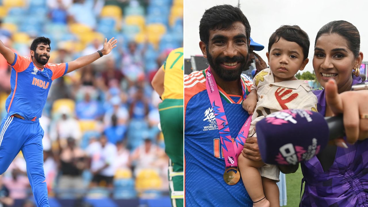 भारताचा वेगवान गोलंदाज जसप्रीत बुमराहने सामन्यामध्ये दमदार खेळी खेळून भारताला विजय मिळवून दिला. सामना संपल्यानंतर तो त्याच्या लेकासोबत मैदानात दिसला. 