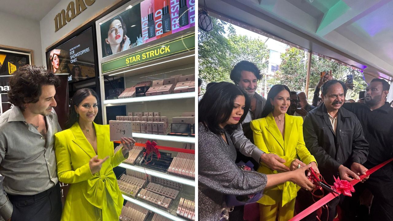 सनी लिओनीने बंगळुरूमध्ये स्वतःचे ‘स्टार स्ट्रक बाय सनी लिओनी’ ब्युटी ब्रँड केलं लाँच