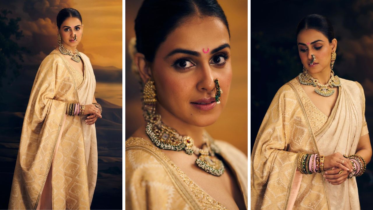 अनंत-राधिकाच्या लग्नात जेनीलियाचा मराठमोळा साज, फोटो पाहून व्हाल थक्क!