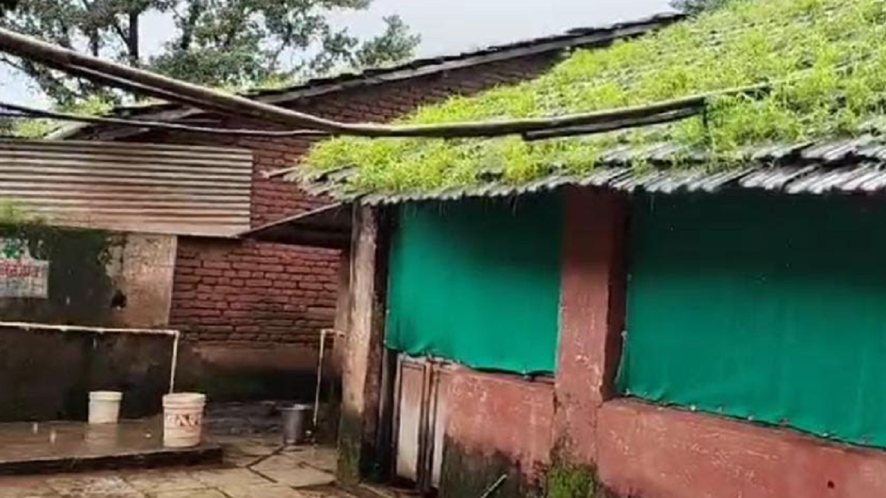 ऐन पावसाळ्यात पणोरे येथील जिल्हा परिषद शाळेची दुरावस्था; प्रशासनाचे दुर्लक्ष