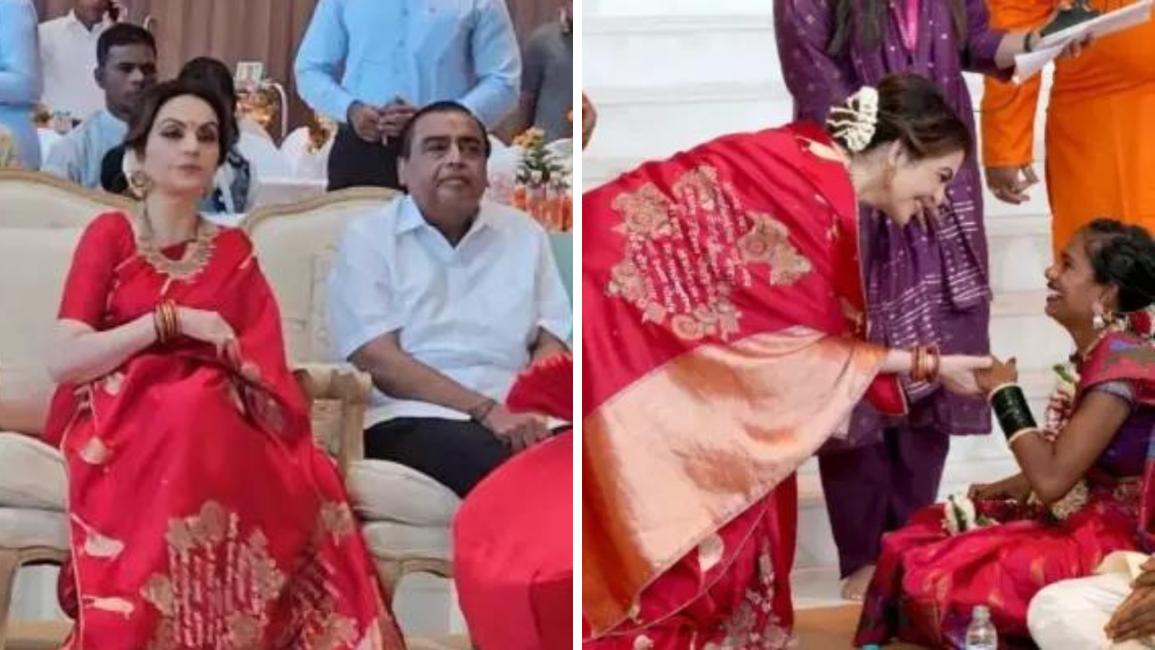 नीता अंबानीच्या साडीवरील गायत्री मंत्र (फोटो सौजन्य - Instagram)