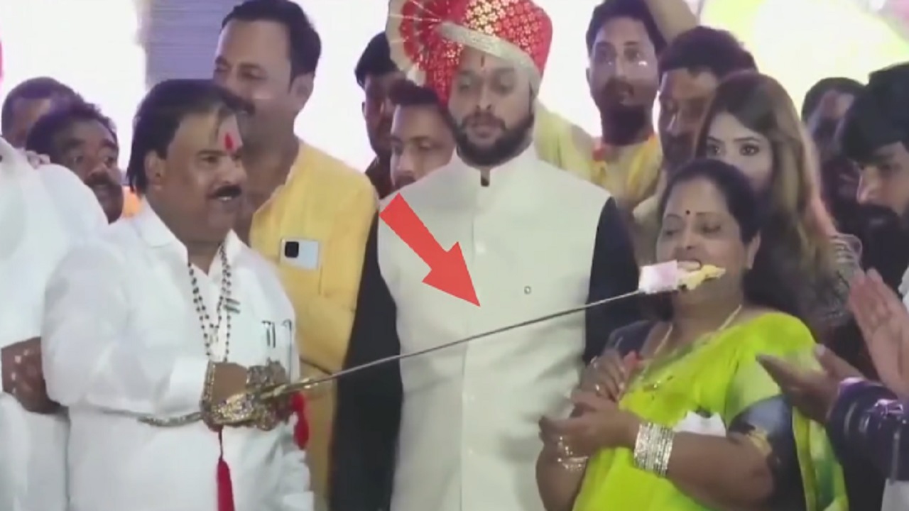 Cake Cutting With Sword By Mla Sanjay Gaikwad Nrka
