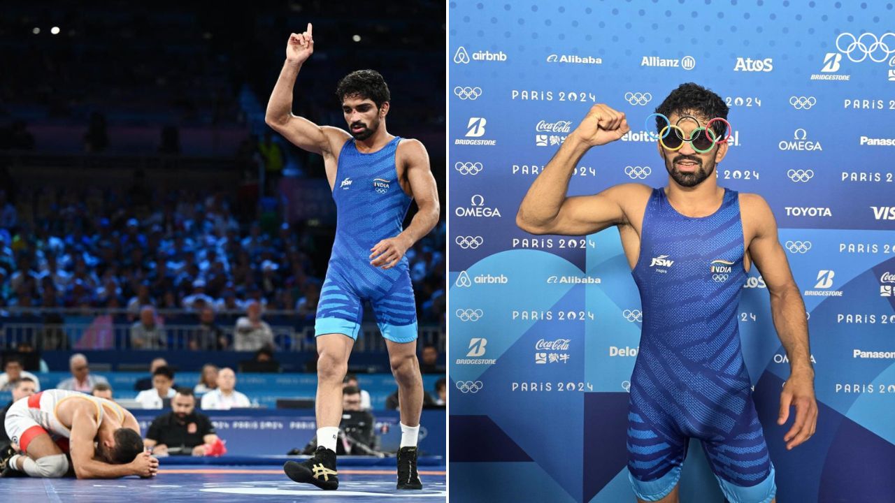 भारताचा युवा कुस्तीपटू आणि ॲथलेटिक्स अमन शेरावतने भारताला सहावे पदक मिळवून दिले आहे. विनेश फोगाटच्या वादानंतर भारताला कुस्तीमधून पहिले पदक मिळाले आहे. फोटो सौजन्य - पॅरिस २०२४