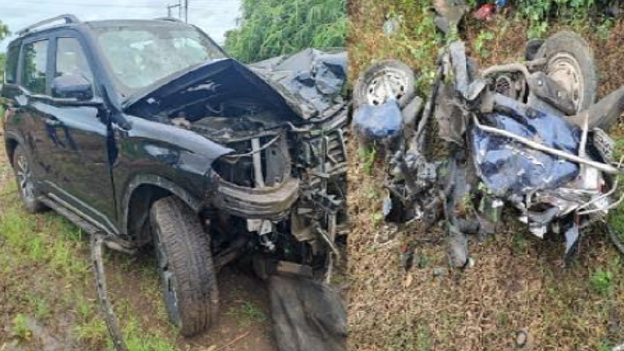 भाजप आमदाराच्या ताफ्यातील कारची दुचाकीला धडक;, 2 जण जागीच ठार