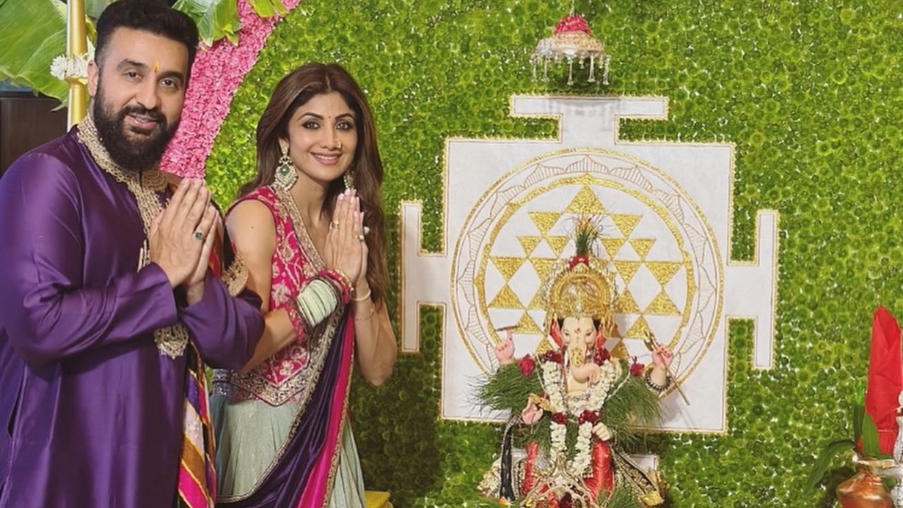 अभिनेत्री शिल्पा शेट्टीच्याही घरी धुमधडाक्यात गणरायाचे आगमन झाले आहे. फोटो सौजन्य - सोशल मीडिया