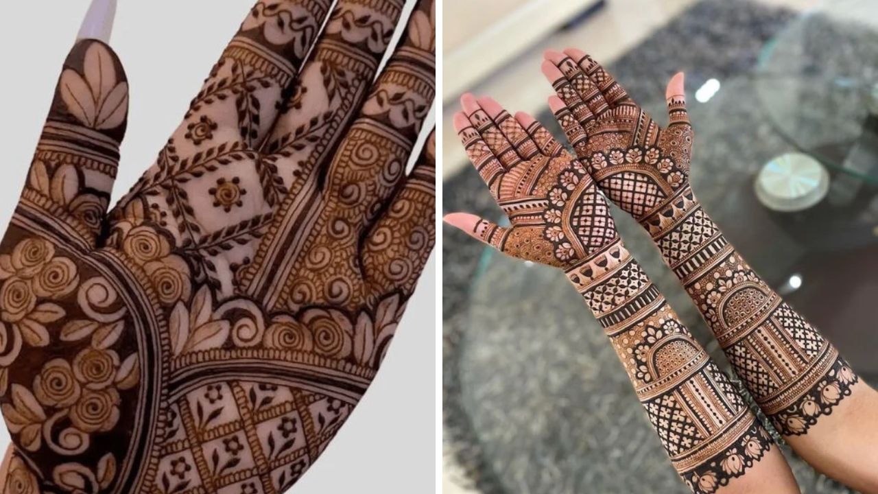 काहींना हातावर खूप जास्त बारीक नक्षीकाम केलेली मेहंदी आवडते. त्यामुळे यंदाच्या हरतालिका पूजेसाठी या डिझाइन्सची मेहंदी काढू शकता. भरलेली मेहंदी काढण्यासाठी खूप वेळ लागतो. मात्र हातावर ही मेहंदी खूप सुंदर दिसते.