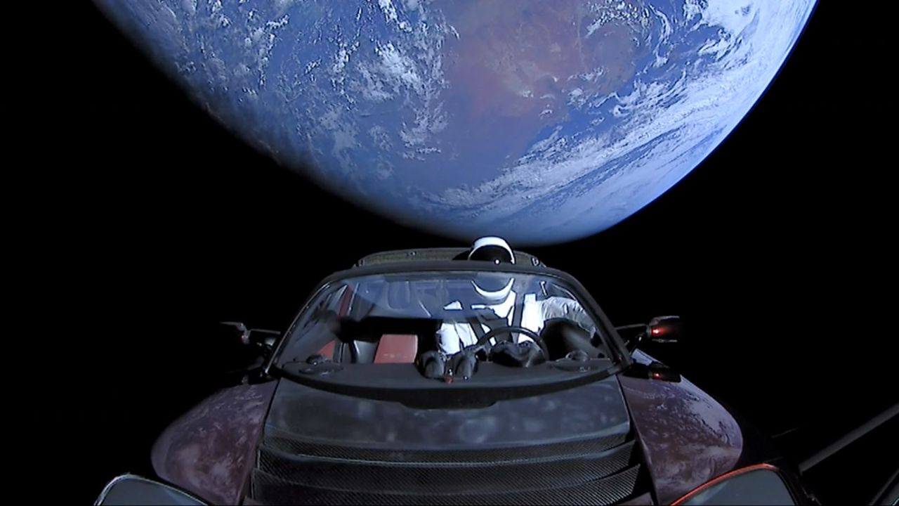 tesla roadster elon musk car in space