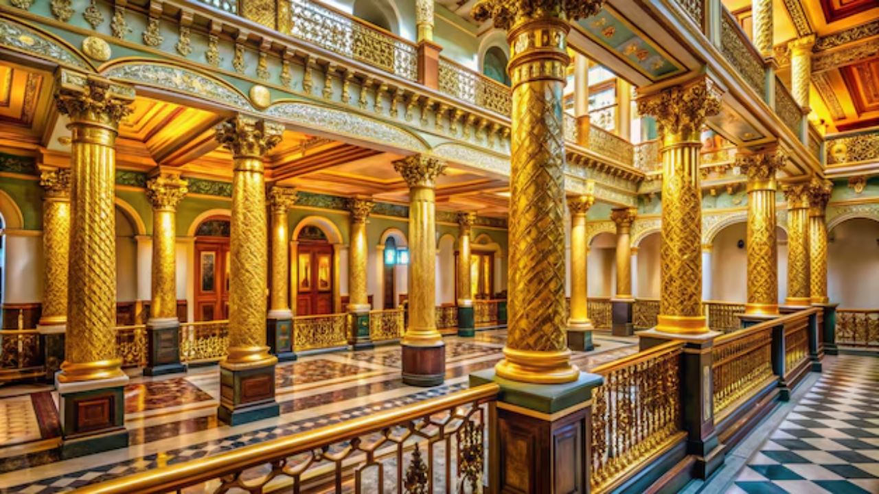 the palace of Pandavas with 1000 gold pillars Mayasabha